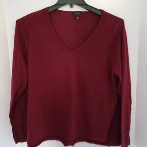 TALBOTS 3XP WOMENS PURE100% MERINO WOOL SOFT COMFY V- NECK PULLOVER